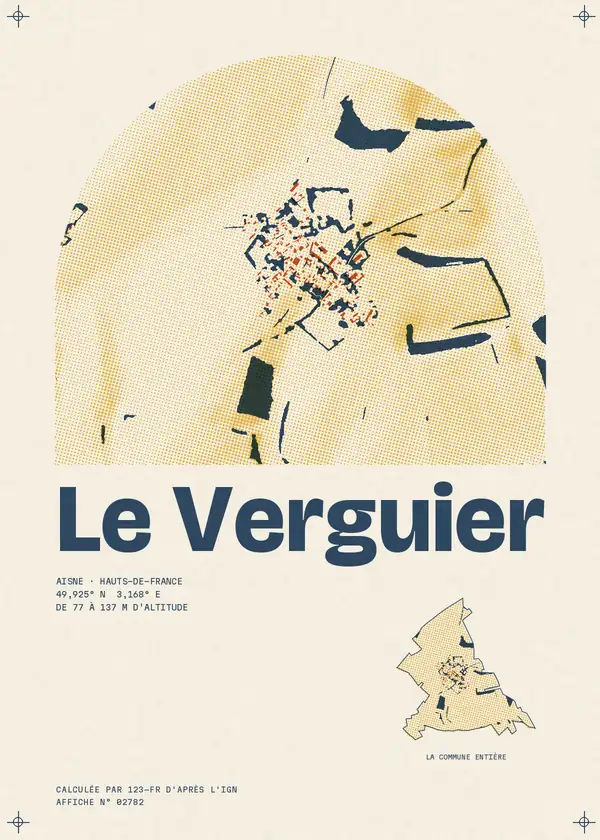 Affiche de Le Verguier, calculée par 123-fr d'après l'IGN