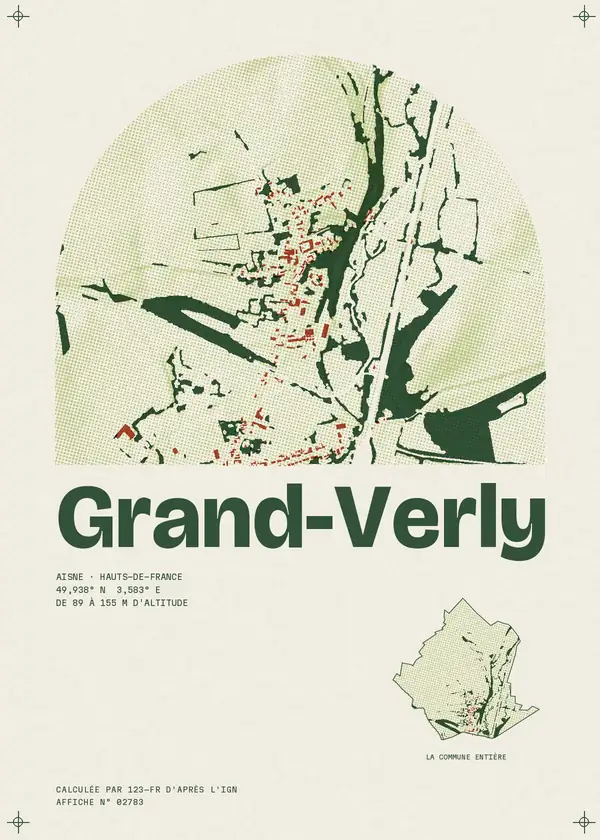 Affiche de Grand-Verly, calculée par 123-fr d'après l'IGN