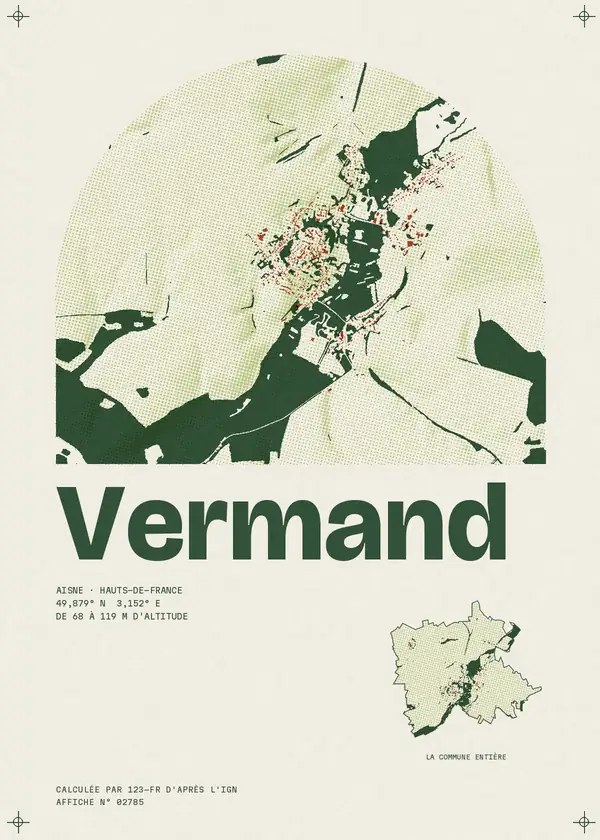 Affiche de Vermand, calculée par 123-fr d'après l'IGN