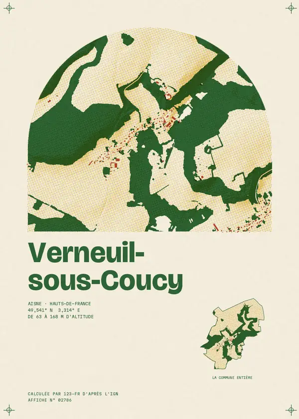 Affiche de Verneuil-sous-Coucy, calculée par 123-fr d'après l'IGN