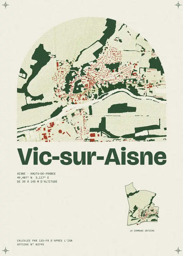 Affiche de Vic-sur-Aisne, calculée par 123-fr d'après l'IGN