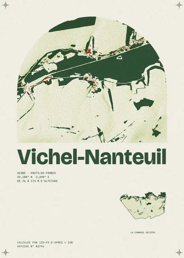 Affiche de Vichel-Nanteuil, calculée par 123-fr d'après l'IGN