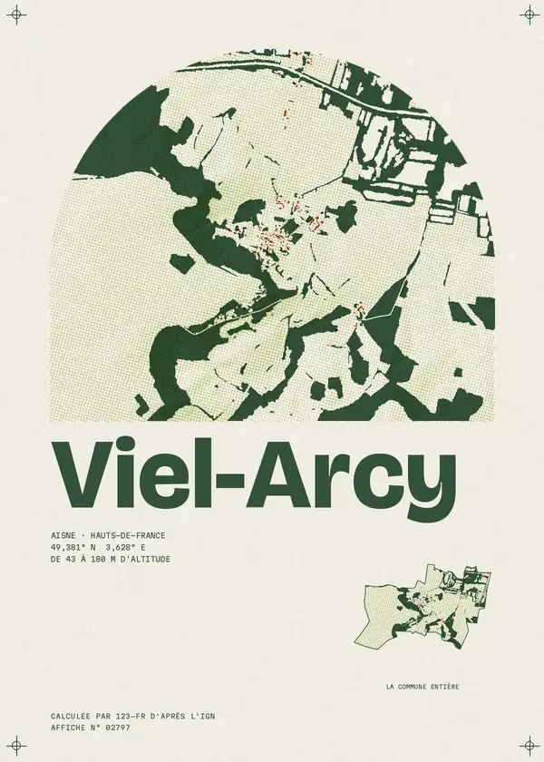 Affiche de Viel-Arcy, calculée par 123-fr d'après l'IGN