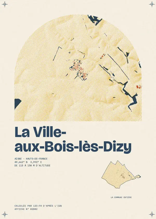 Affiche de La Ville-aux-Bois-lès-Dizy, calculée par 123-fr d'après l'IGN