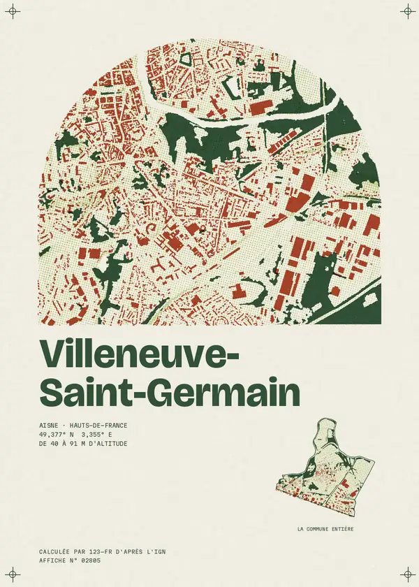 Affiche de Villeneuve-Saint-Germain, calculée par 123-fr d'après l'IGN