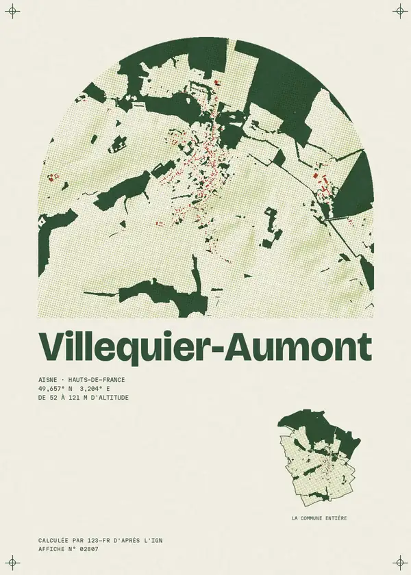 Affiche de Villequier-Aumont, calculée par 123-fr d'après l'IGN