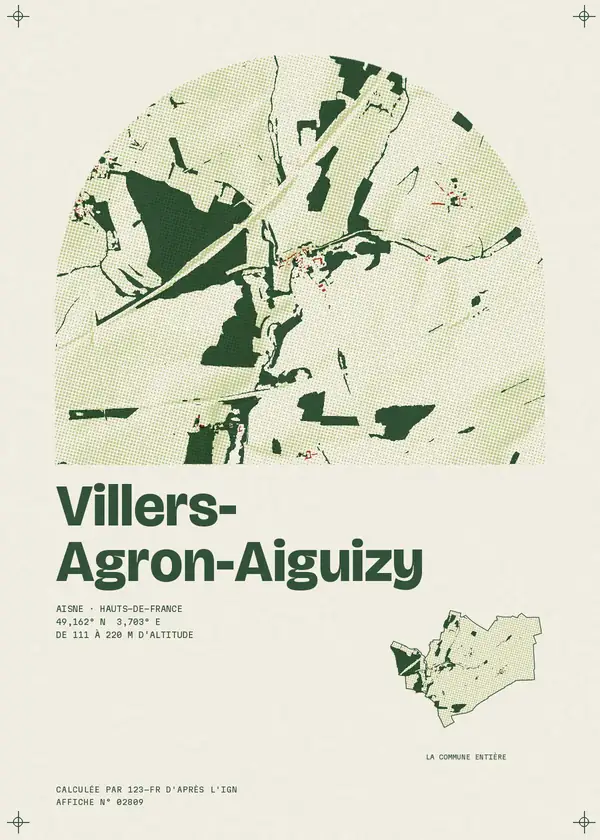 Affiche de Villers-Agron-Aiguizy, calculée par 123-fr d'après l'IGN