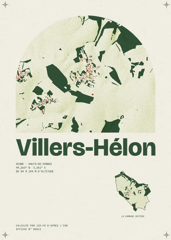 Affiche de Villers-Hélon, calculée par 123-fr d'après l'IGN