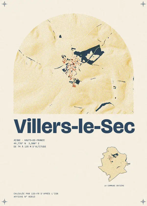 Affiche de Villers-le-Sec, calculée par 123-fr d'après l'IGN