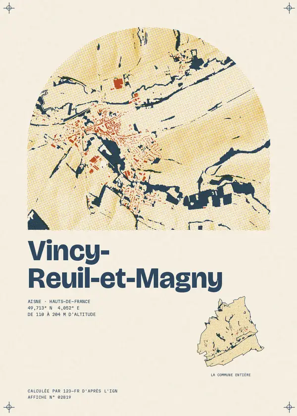 Affiche de Vincy-Reuil-et-Magny, calculée par 123-fr d'après l'IGN