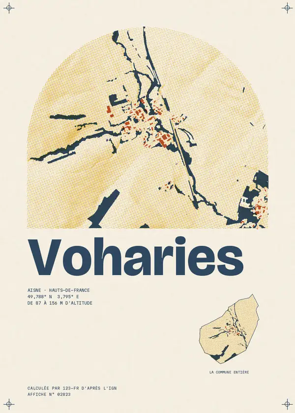 Affiche de Voharies, calculée par 123-fr d'après l'IGN