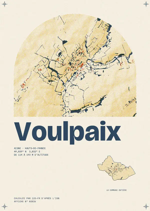 Affiche de Voulpaix, calculée par 123-fr d'après l'IGN
