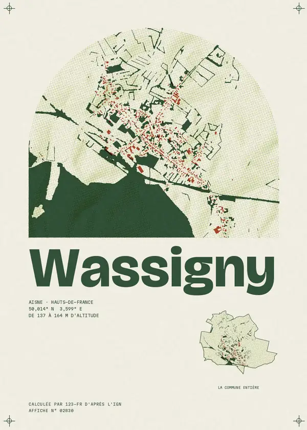 Affiche de Wassigny, calculée par 123-fr d'après l'IGN