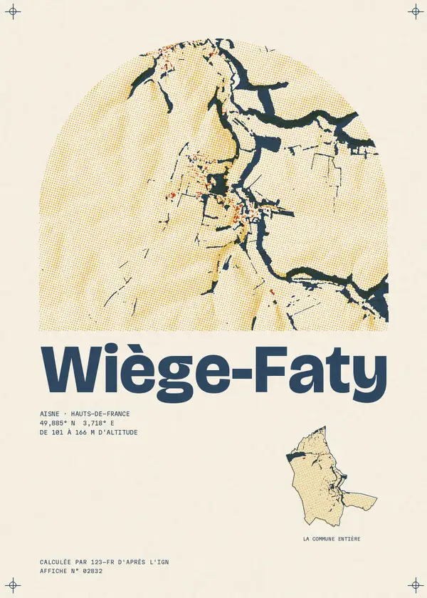Affiche de Wiège-Faty, calculée par 123-fr d'après l'IGN