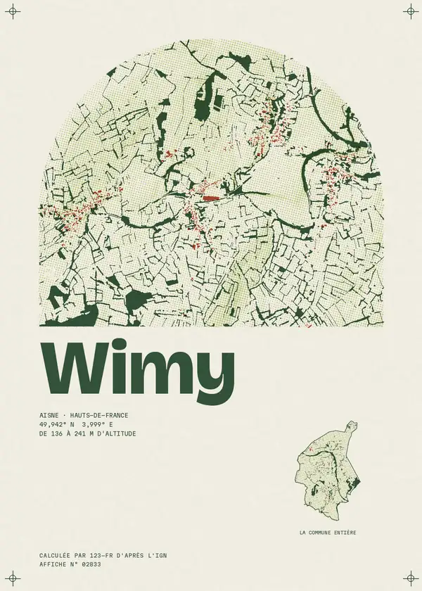 Affiche de Wimy, calculée par 123-fr d'après l'IGN