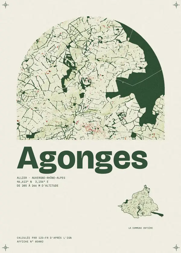 Affiche de Agonges, calculée par 123-fr d'après l'IGN