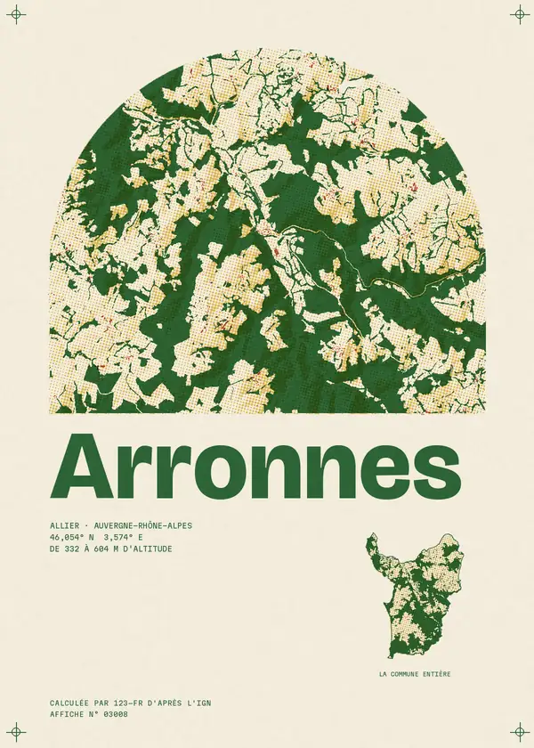 Affiche de Arronnes, calculée par 123-fr d'après l'IGN