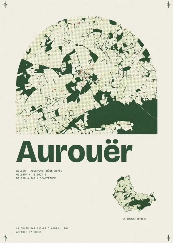 Affiche de Aurouër, calculée par 123-fr d'après l'IGN