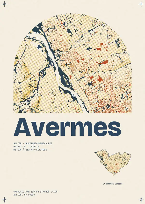 Affiche de Avermes, calculée par 123-fr d'après l'IGN