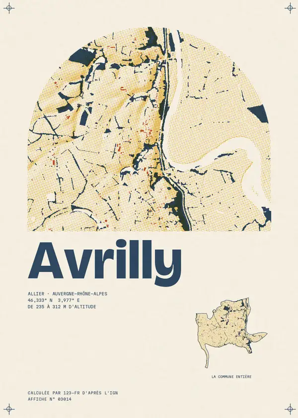 Affiche de Avrilly, calculée par 123-fr d'après l'IGN