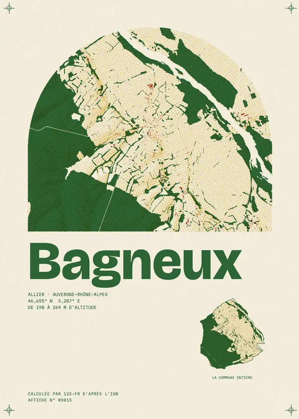 Affiche de Bagneux, calculée par 123-fr d'après l'IGN