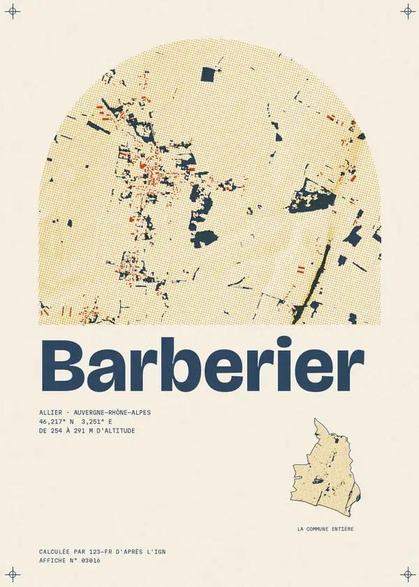 Affiche de Barberier, calculée par 123-fr d'après l'IGN