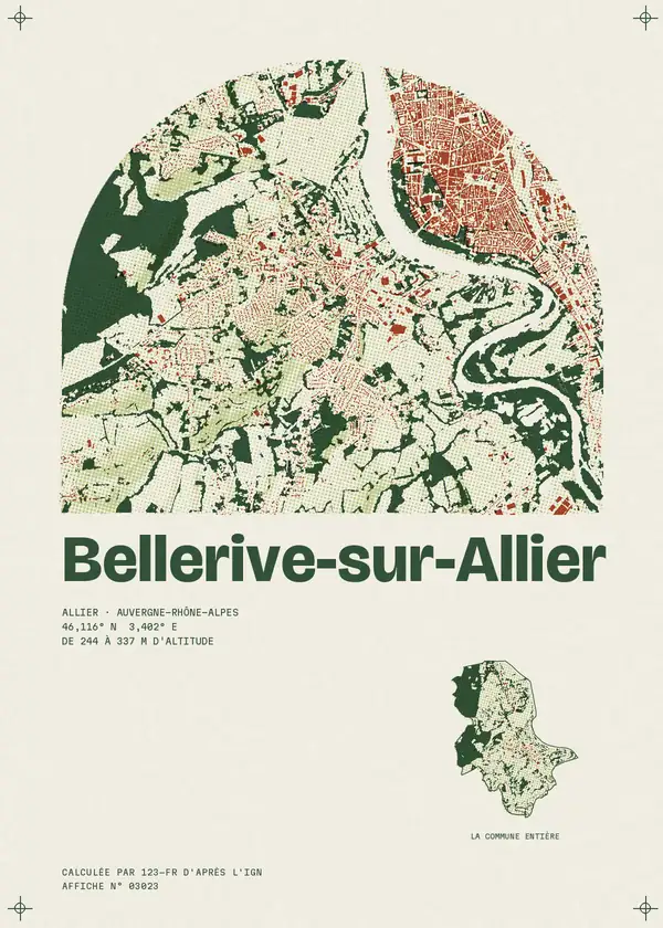 Affiche de Bellerive-sur-Allier, calculée par 123-fr d'après l'IGN