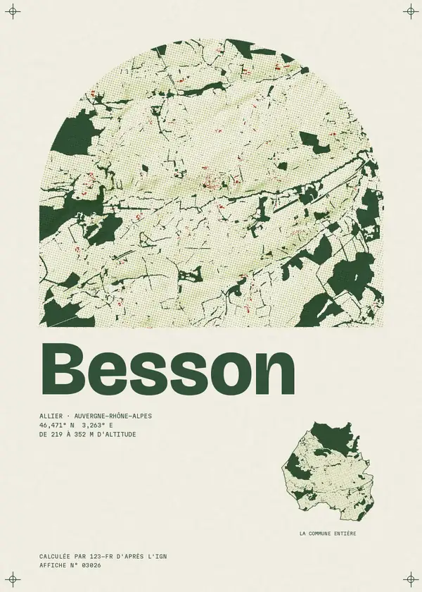Affiche de Besson, calculée par 123-fr d'après l'IGN