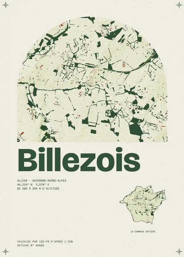 Affiche de Billezois, calculée par 123-fr d'après l'IGN