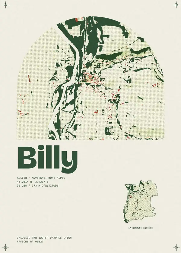 Affiche de Billy, calculée par 123-fr d'après l'IGN