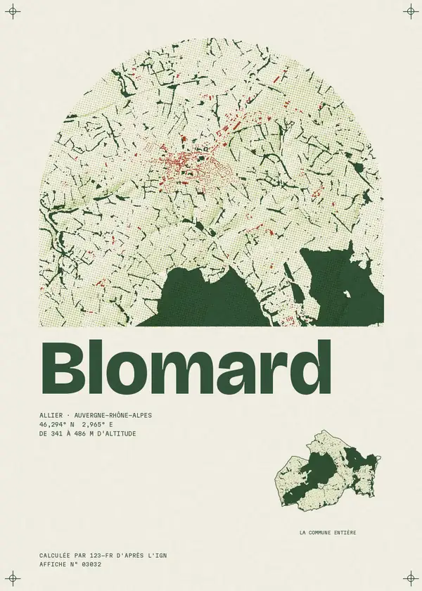 Affiche de Blomard, calculée par 123-fr d'après l'IGN