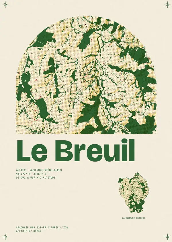Affiche de Le Breuil, calculée par 123-fr d'après l'IGN