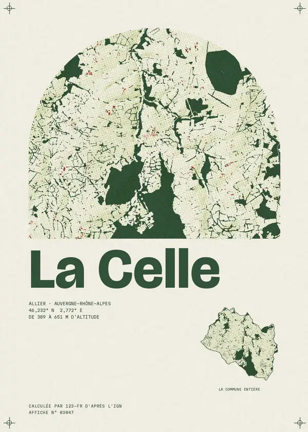 Affiche de La Celle, calculée par 123-fr d'après l'IGN