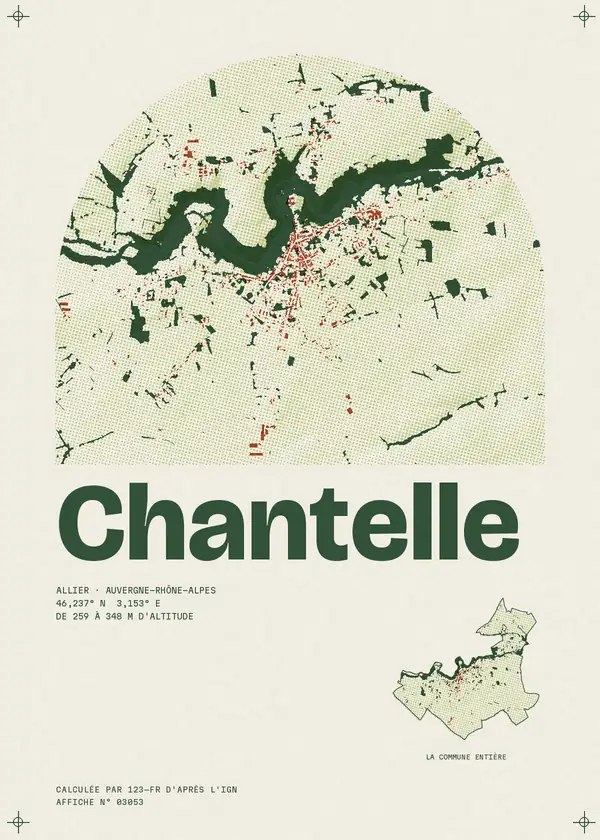 Affiche de Chantelle, calculée par 123-fr d'après l'IGN