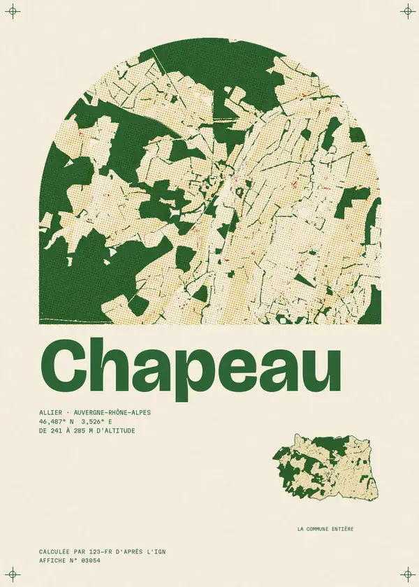 Affiche de Chapeau, calculée par 123-fr d'après l'IGN