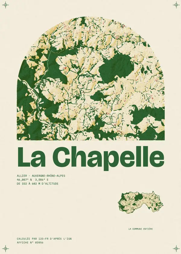 Affiche de La Chapelle, calculée par 123-fr d'après l'IGN