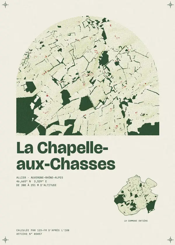 Affiche de La Chapelle-aux-Chasses, calculée par 123-fr d'après l'IGN