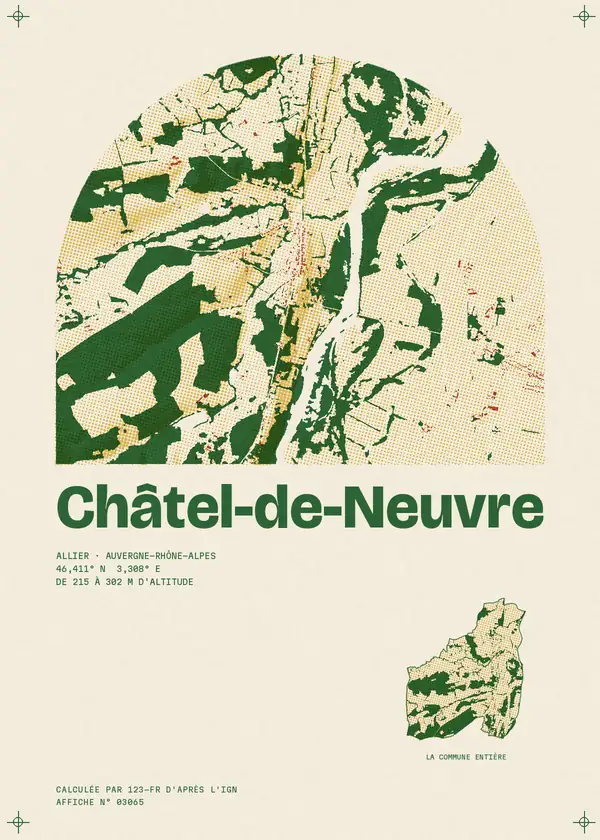 Affiche de Châtel-de-Neuvre, calculée par 123-fr d'après l'IGN