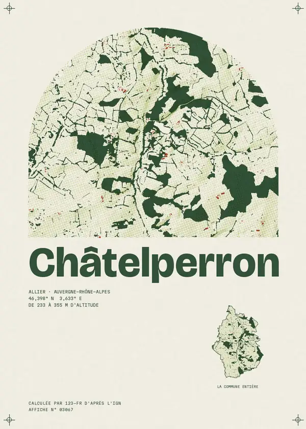Affiche de Châtelperron, calculée par 123-fr d'après l'IGN