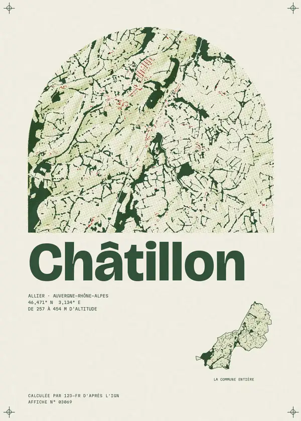 Affiche de Châtillon, calculée par 123-fr d'après l'IGN