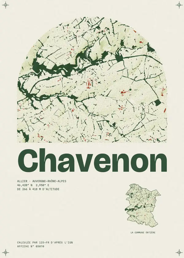 Affiche de Chavenon, calculée par 123-fr d'après l'IGN