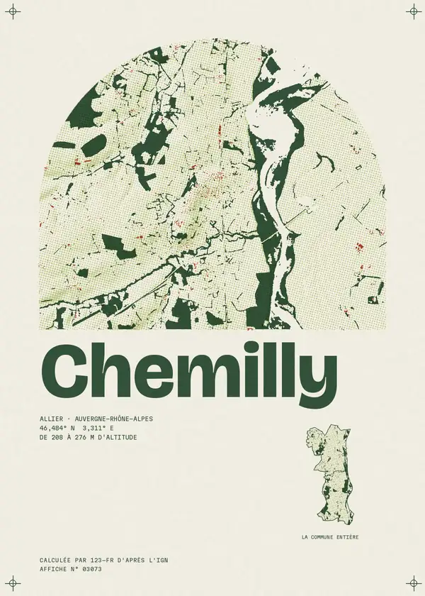 Affiche de Chemilly, calculée par 123-fr d'après l'IGN