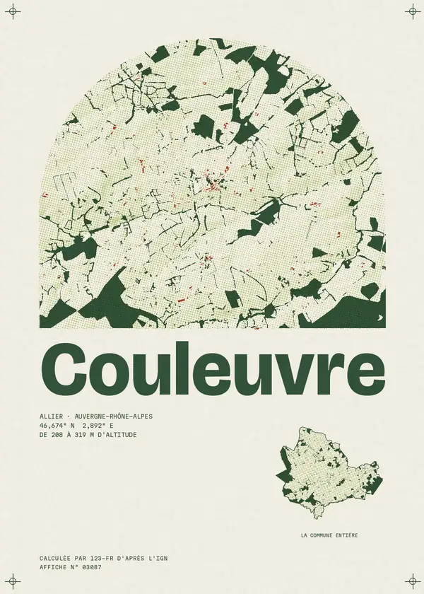 Affiche de Couleuvre, calculée par 123-fr d'après l'IGN