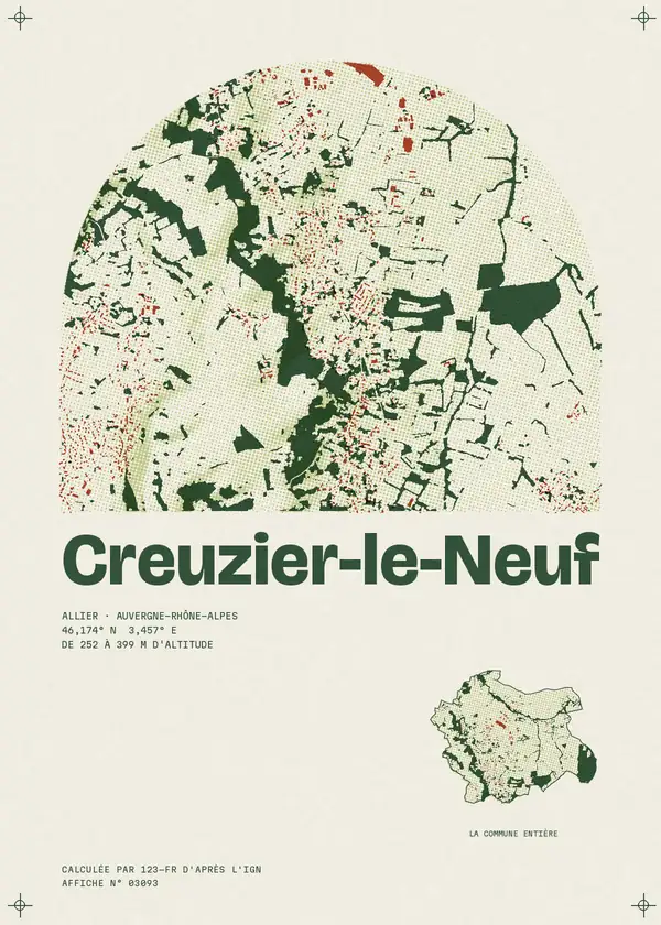 Affiche de Creuzier-le-Neuf, calculée par 123-fr d'après l'IGN