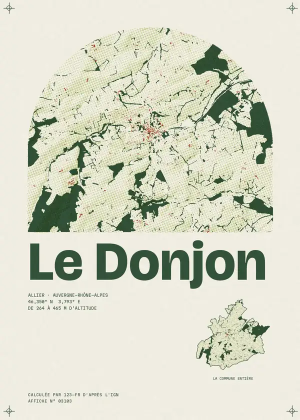 Affiche de Le Donjon, calculée par 123-fr d'après l'IGN