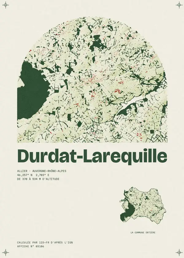 Affiche de Durdat-Larequille, calculée par 123-fr d'après l'IGN