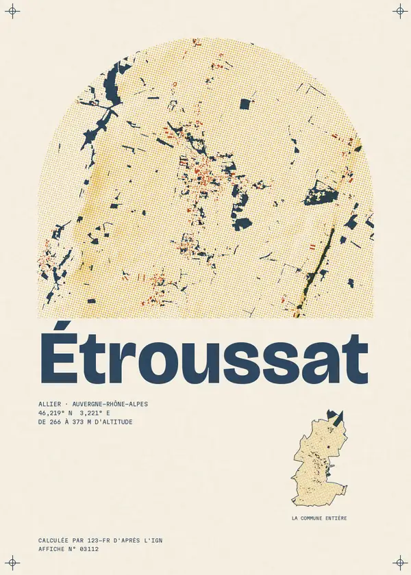 Affiche de Étroussat, calculée par 123-fr d'après l'IGN