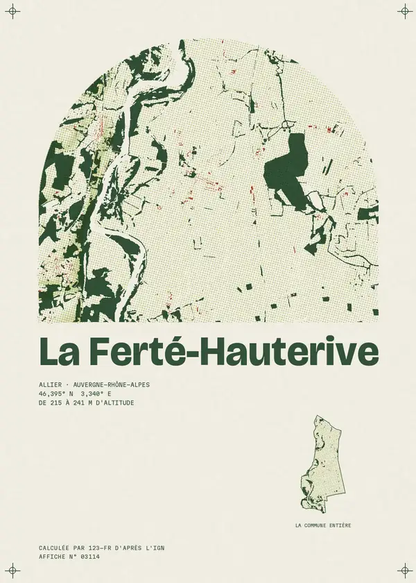 Affiche de La Ferté-Hauterive, calculée par 123-fr d'après l'IGN