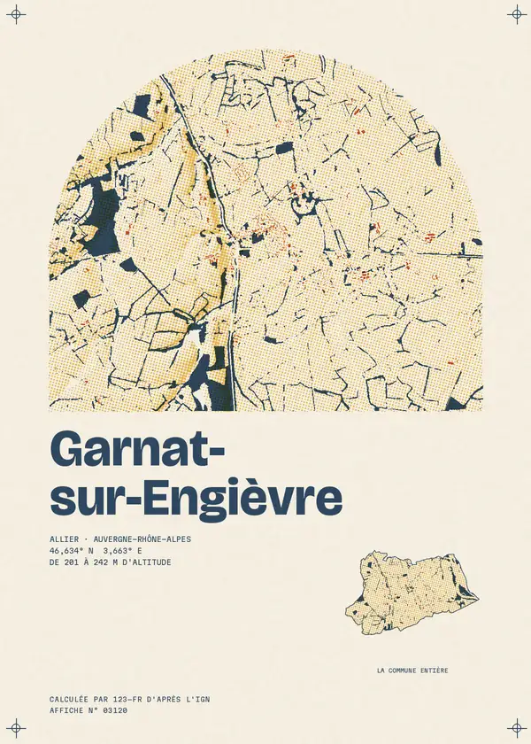 Affiche de Garnat-sur-Engièvre, calculée par 123-fr d'après l'IGN