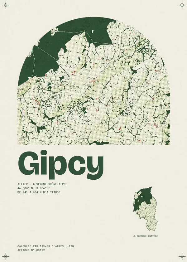 Affiche de Gipcy, calculée par 123-fr d'après l'IGN